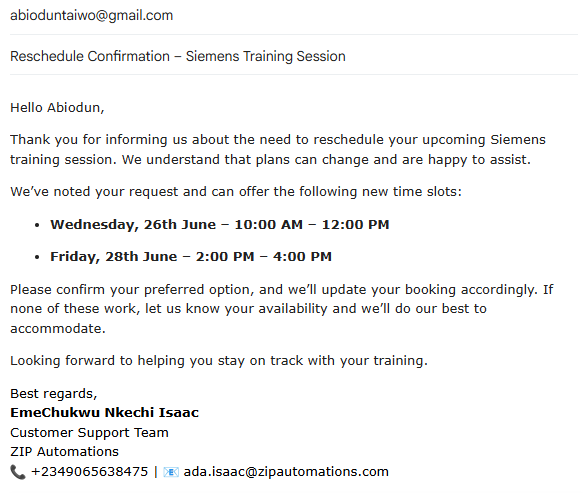 Customer Support Screenshot 3